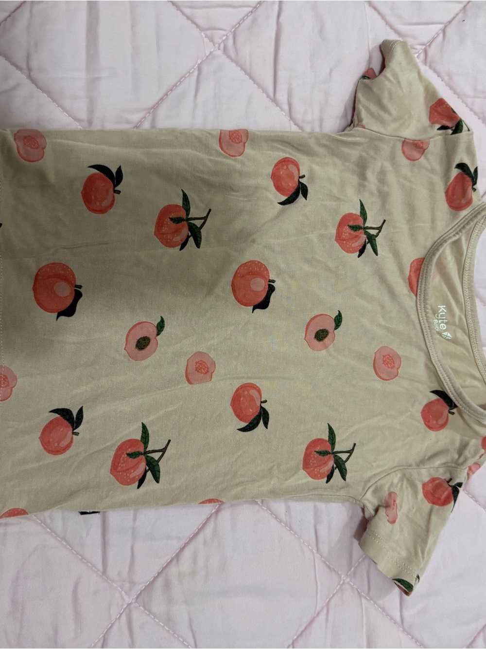 Kyte BABY Peach Print Short Sleeve Tee - Neutral and Pink